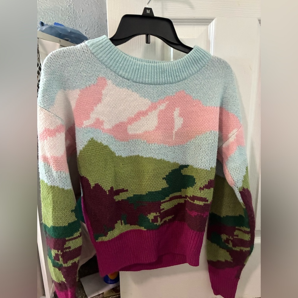 Colorful Landscape Knit Sweater